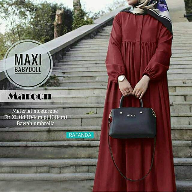 Maxi Babydoll, DRESS MUSLIM, baju wanita, baju gamis, dress, gamis, Baju gamis, fashion wanita