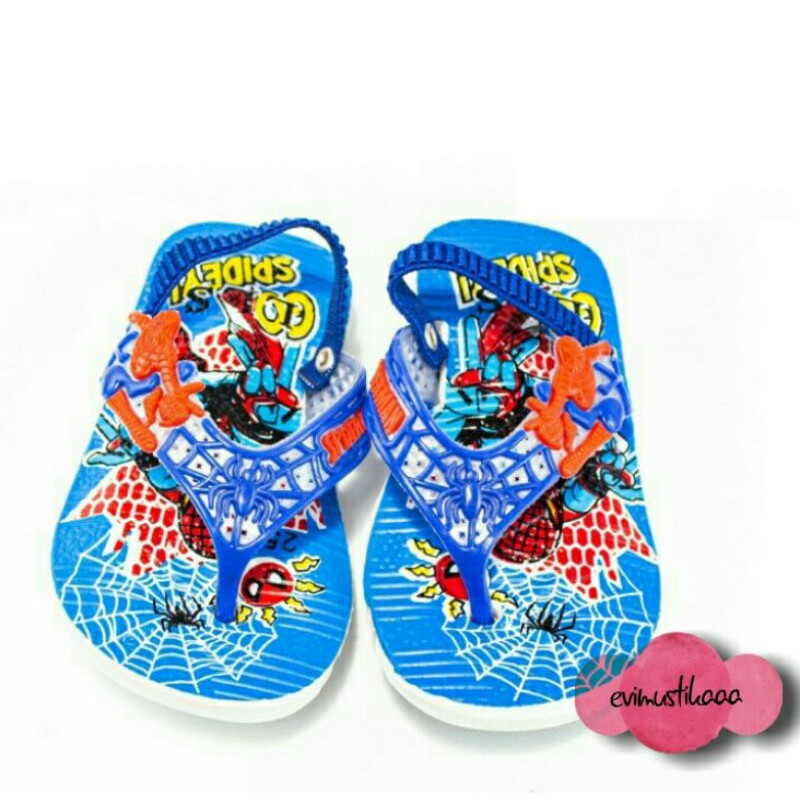 sandal jepit cit - cit gambar spiderman size 24- 29