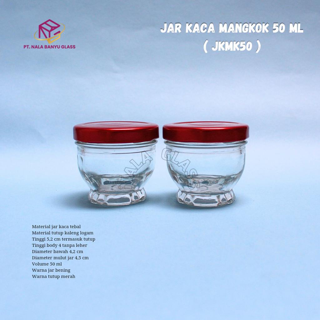 JKMK50 toples jar kaca 5oml / mini jar kaca 50ml unik / jar madu / bumbu