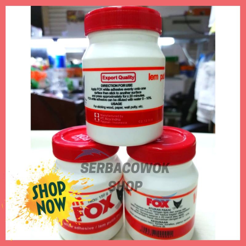 

PROMO Lem Fox 150 Gr Lem Putih PVAC Bahan Untuk Slime Termurah Berkualitas