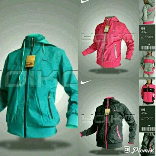 Jaket Nike Women 7534 Parasut Waterproof 2In1 Bolak Balik Import Deevagrosir.Olshop