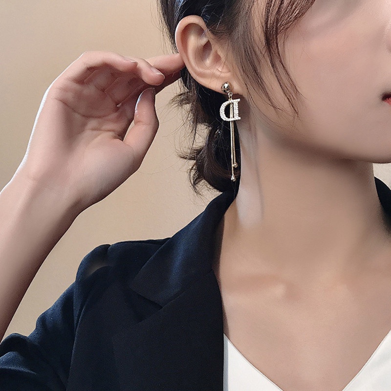 Anting Drop Mutiara Putih Bentuk Bulat Warna Emas Bahan Zirkon Gaya Korea Bohemian Untuk Wanita