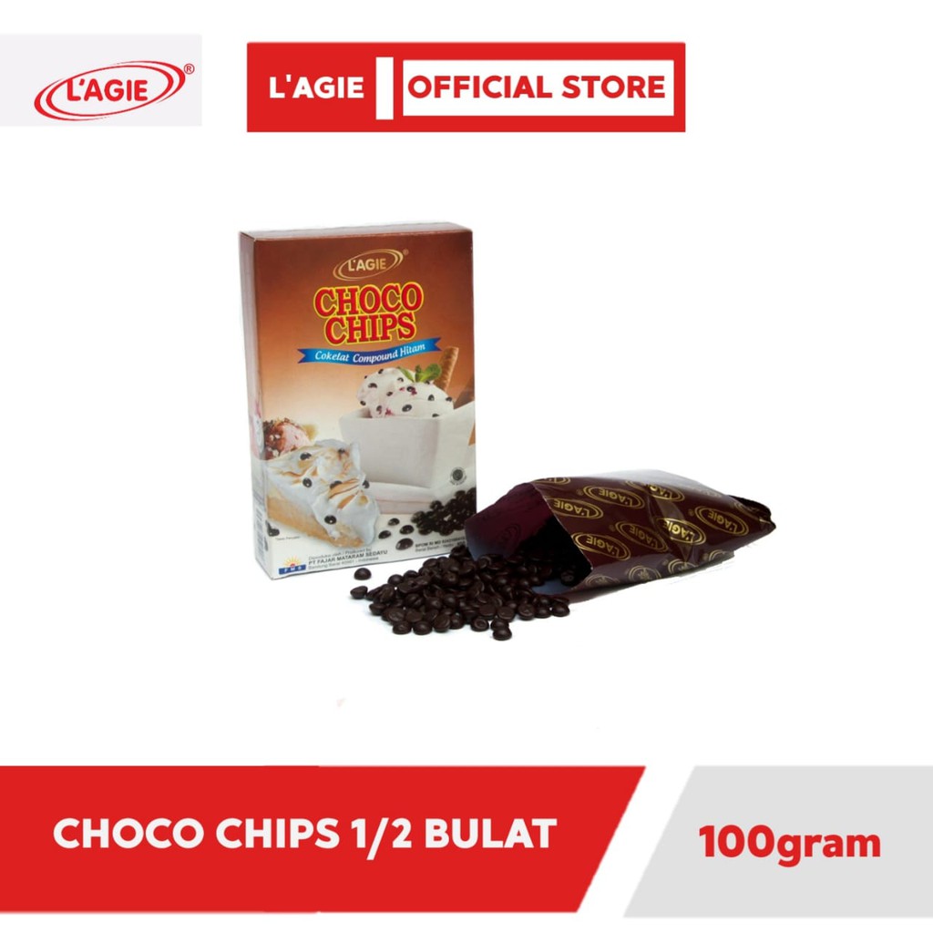 

Lagie Coklat Choco Chips Hitam ½ Bulat 100gr