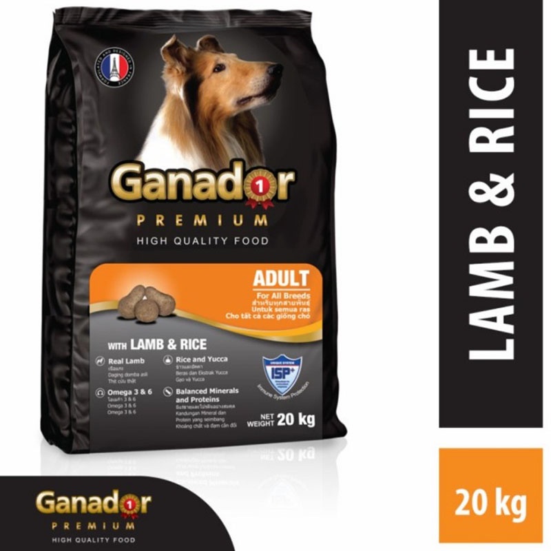 Ganador Adult 20KG Lamb &amp; Rice Dog Food Makanan Anjing Dewasa