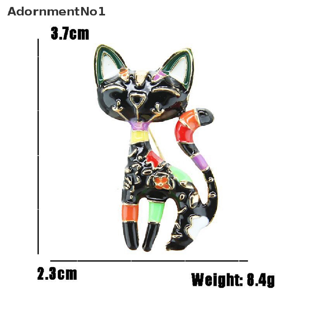 (AdornmentNo1) Bros Pin Enamel Desain Kucing / Bunga Gaya Cina