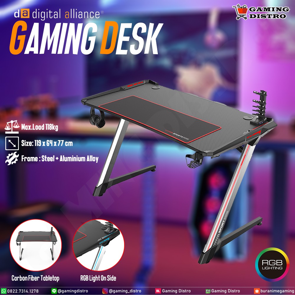  Digital  Alliance  Gaming  Desk RGB Meja  Komputer Digital  