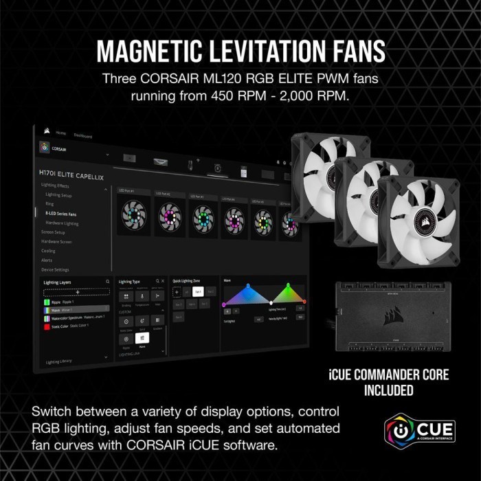 Corsair iCUE H150i ELITE LCD Display Liquid CPU Cooler AIO 360mm ARGB