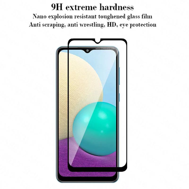 PROMO 3IN1 TEMPERED GLASS LAYAR KAMERA SKIN CARBON SAMSUNG A02 TG ANTI GORES FULL SCREEN GUARD