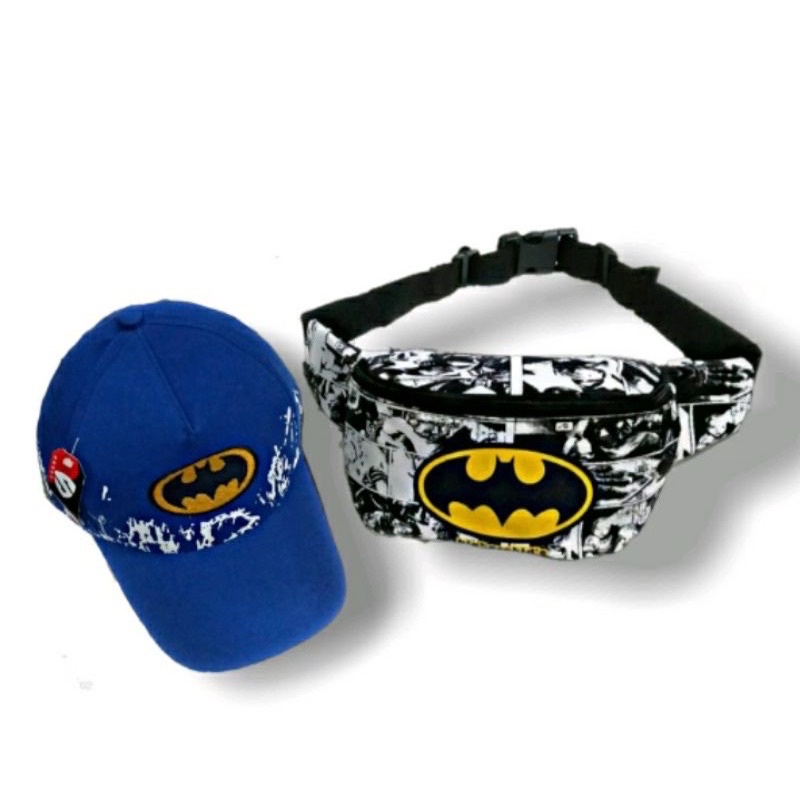 BATMAN WAISTBAG ANAK LAKI LAKI 2IN1WAISTBAG TAS SLEMPANG ANAK