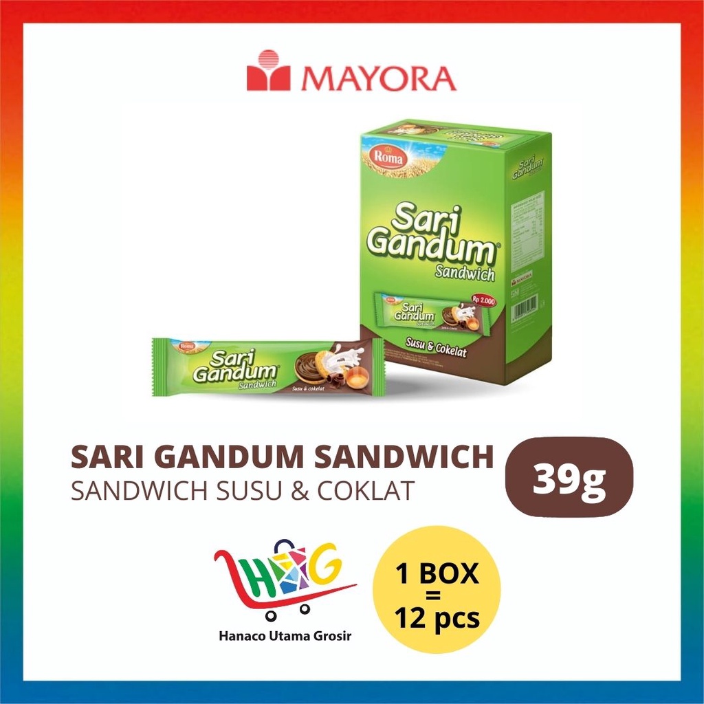 Roma Sari Gandum Coklat BOX [ 12x39gr ]