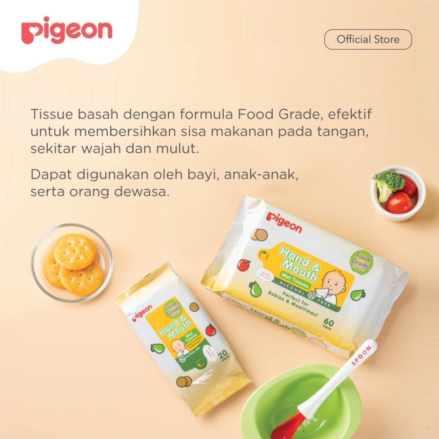 PIGEON Hand and Mouth Wet Tissue - 60 Sheets | Tisu Basah Bayi