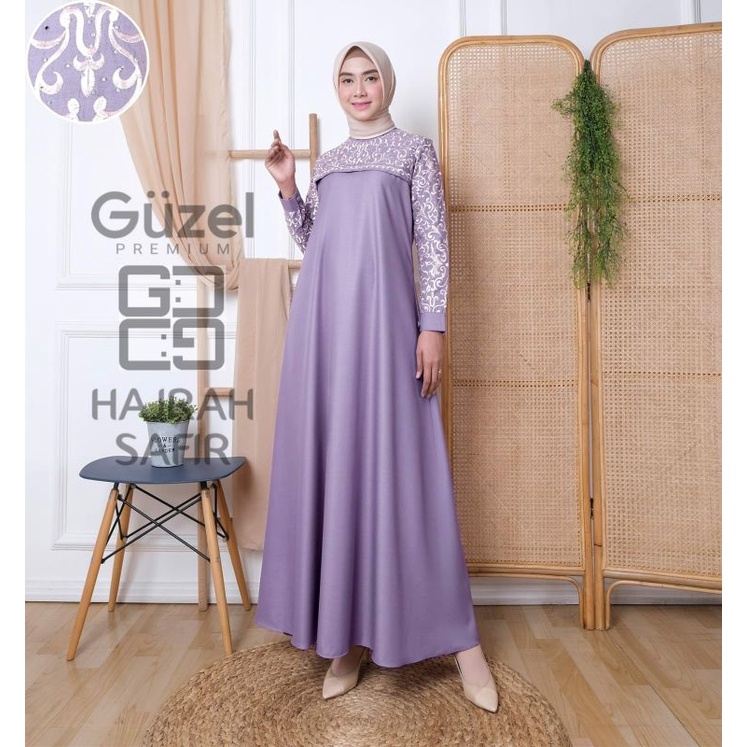 Gamis guzel hajra safir premium / Gamis toyobo / Gamis bordir / Fashion muslim terbaru / Baju gamis 