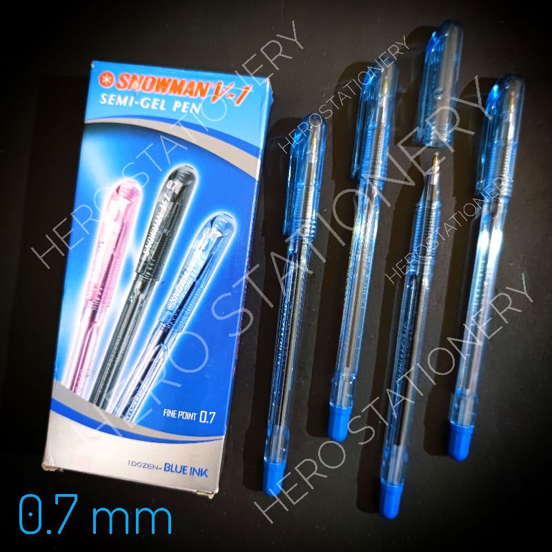 

Pen ballpen snowman V1 0.7 mm tinta biru . 12 unit
