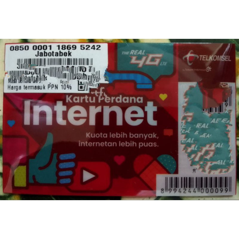 PERDANA TELKOMSEL OMG 1 BULAN+EXTRA UNLIMITED APPS MASA AKTIF 1 BULAN (TINGGAL PAKAI)