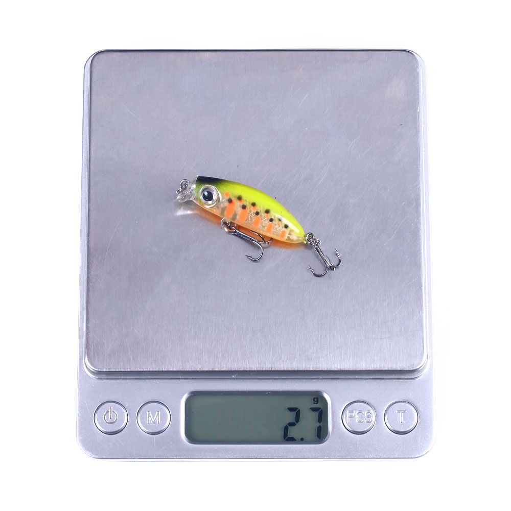 Hengjia 1pc Umpan Pancing Ikan Kecil 3d 42mm 3.1g Casting Bait Sinking Minnow Fishing Lure 5 color Laser Hard Plastic Bait Tackle