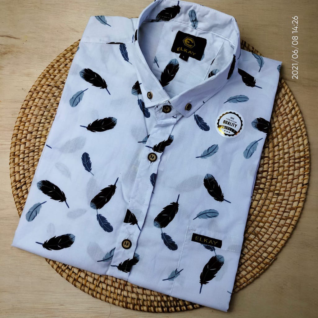 Kemeja Motif Pria Surfing Distro Lengan Pendek Grosir Termurah