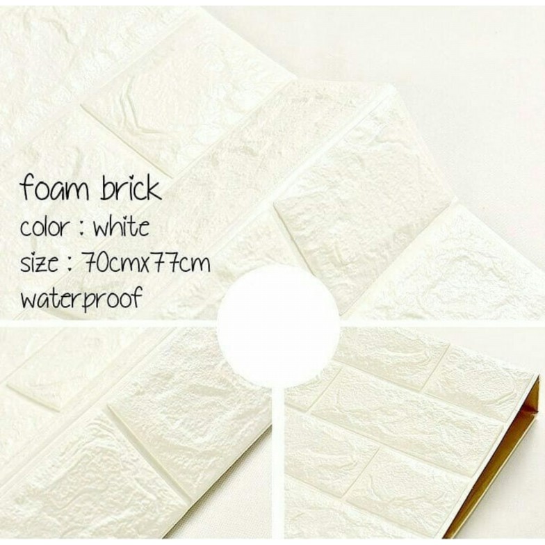 Wall Brick Foam Bata Panel 3D Wallpaper Busa Pelindung Benturan Dinding