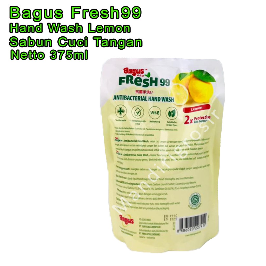 Hand Wash Lemon *Bagus Fresh99 * Sabun Cuci Tangan * 375ml