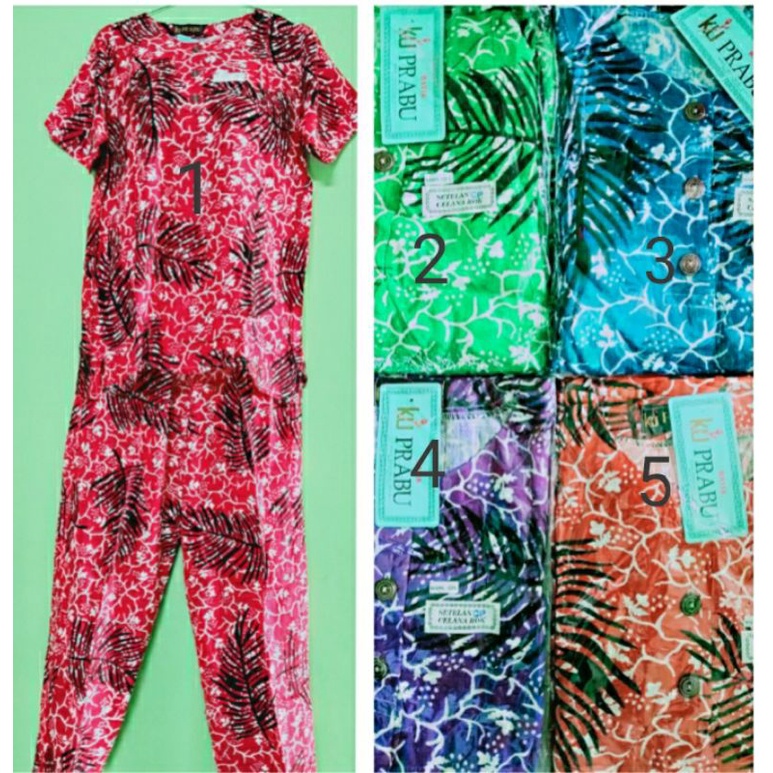 Setelan celana panjang lengan pendek kencana ungu prabu