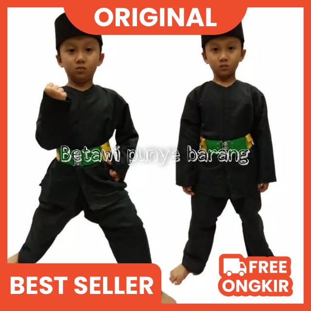 baju pangsi betawi anak warna hitam