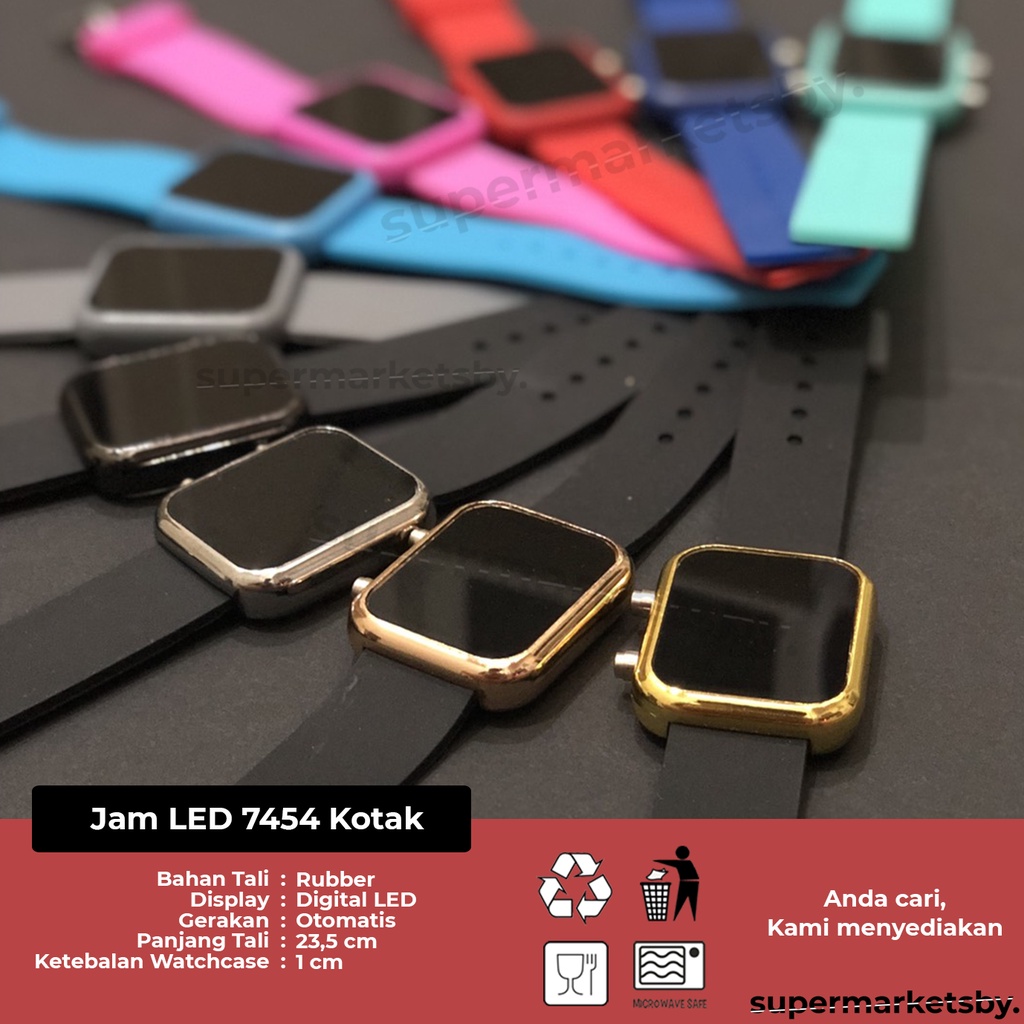 Jam Tangan Led Kotak /Jam Tangan Digital Pria Wanita UNISEX