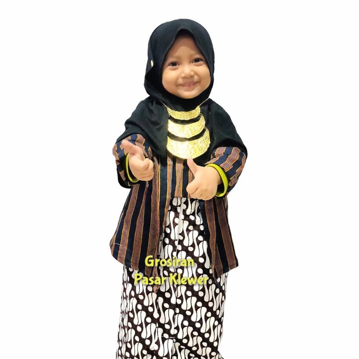 COD...!!! Setelan Kebaya Lurik Anak &amp; Jarik Instan - Ukuran Bayi 0-12 Tahun #Adat #Jawa #Tradisional