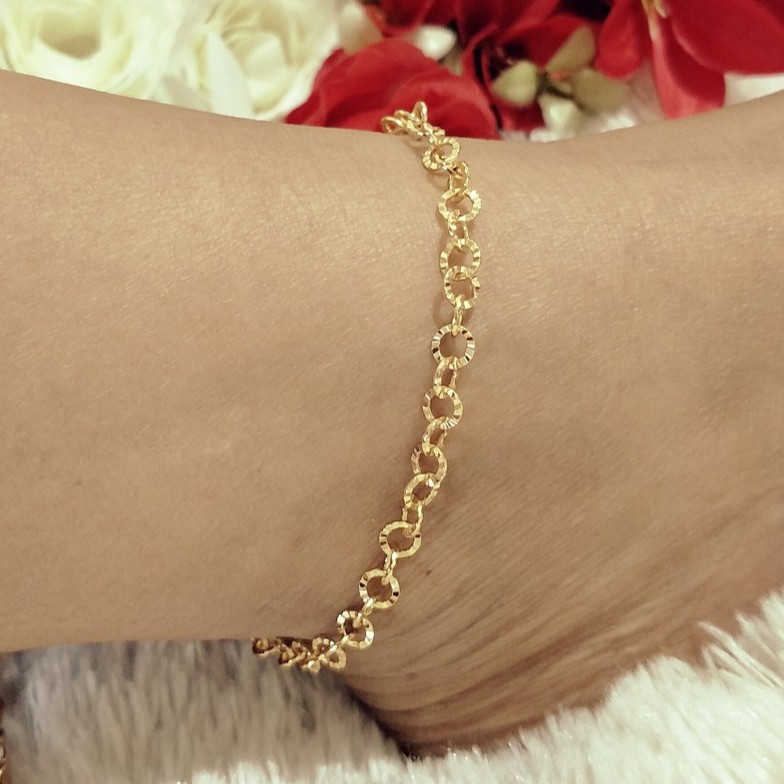 Gelang kaki kode 0028 - perhiasan lapis emas 22K