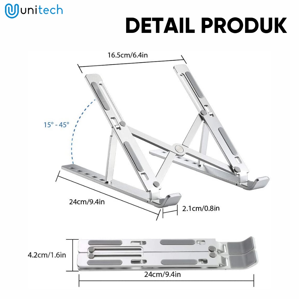 Laptop Stand Bahan Aluminium Dudukan Laptop Model Lipat Stainless P2