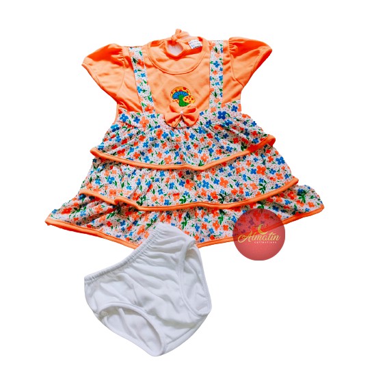 Baju Bayi Perempuan / Setelan Dres Anak / Baju Bayi Pendek Lucu