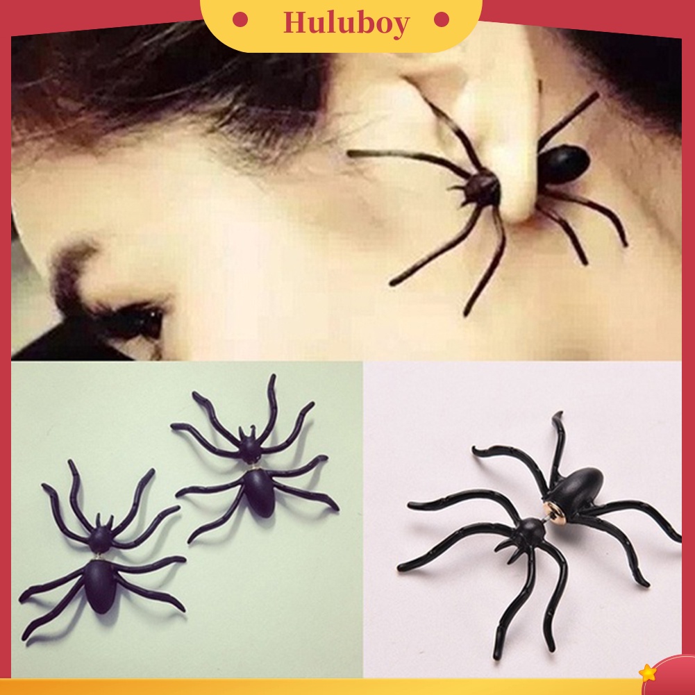 Hu Hu Hu Hu Hu Alat Bantu Pasang Kacamata♡ 1pc Anting Tusuk Bentuk Laba-Laba Seram Untuk Halloween