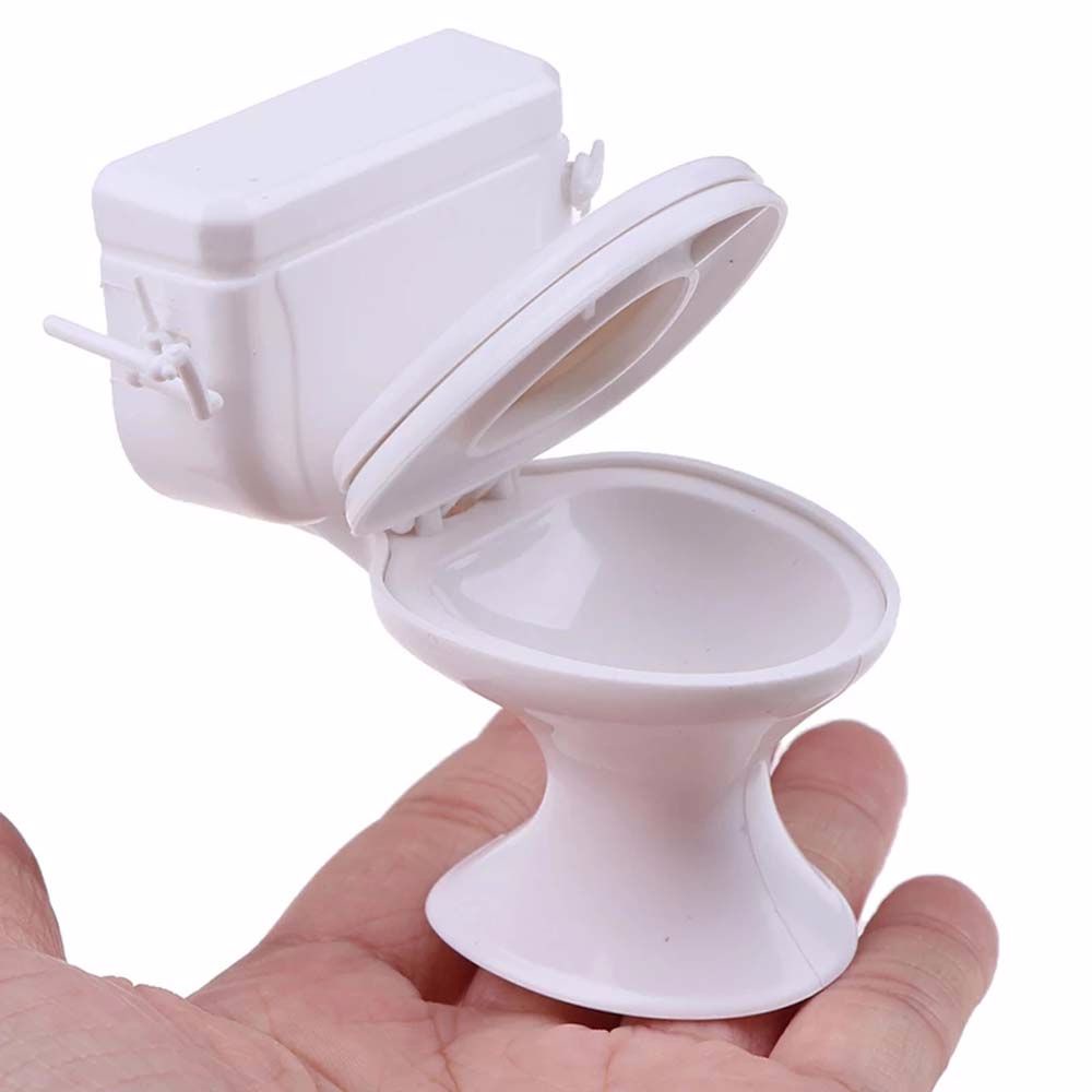 LANFY Cute Furniture Toy Simulation Bathroom Model Toy Vintage Bathroom Modeling Dollhouse Furniture Bathroom Accessories Dolls Accessories Toilet toys Kids House Miniature Pink Toilet White Toilet/Multicolor