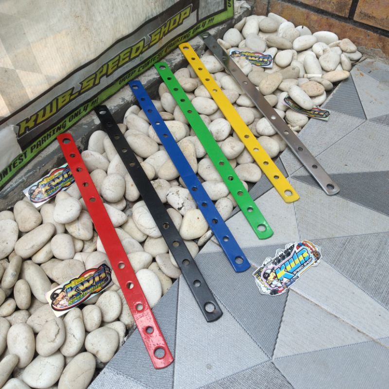 Plat penggaris knalpot plat slebor plat spakbor plat pangkon besi crom panjang 30cm tebal 3ml warna lengkap