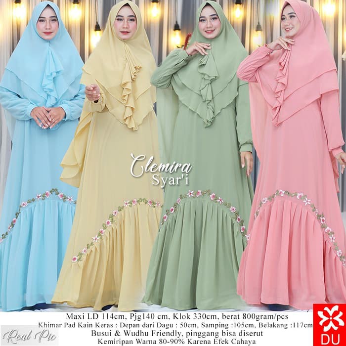 Baju Muslim Wanita / Gamis | Syari - Pesta / Maxi Dres Clemira Terbaru