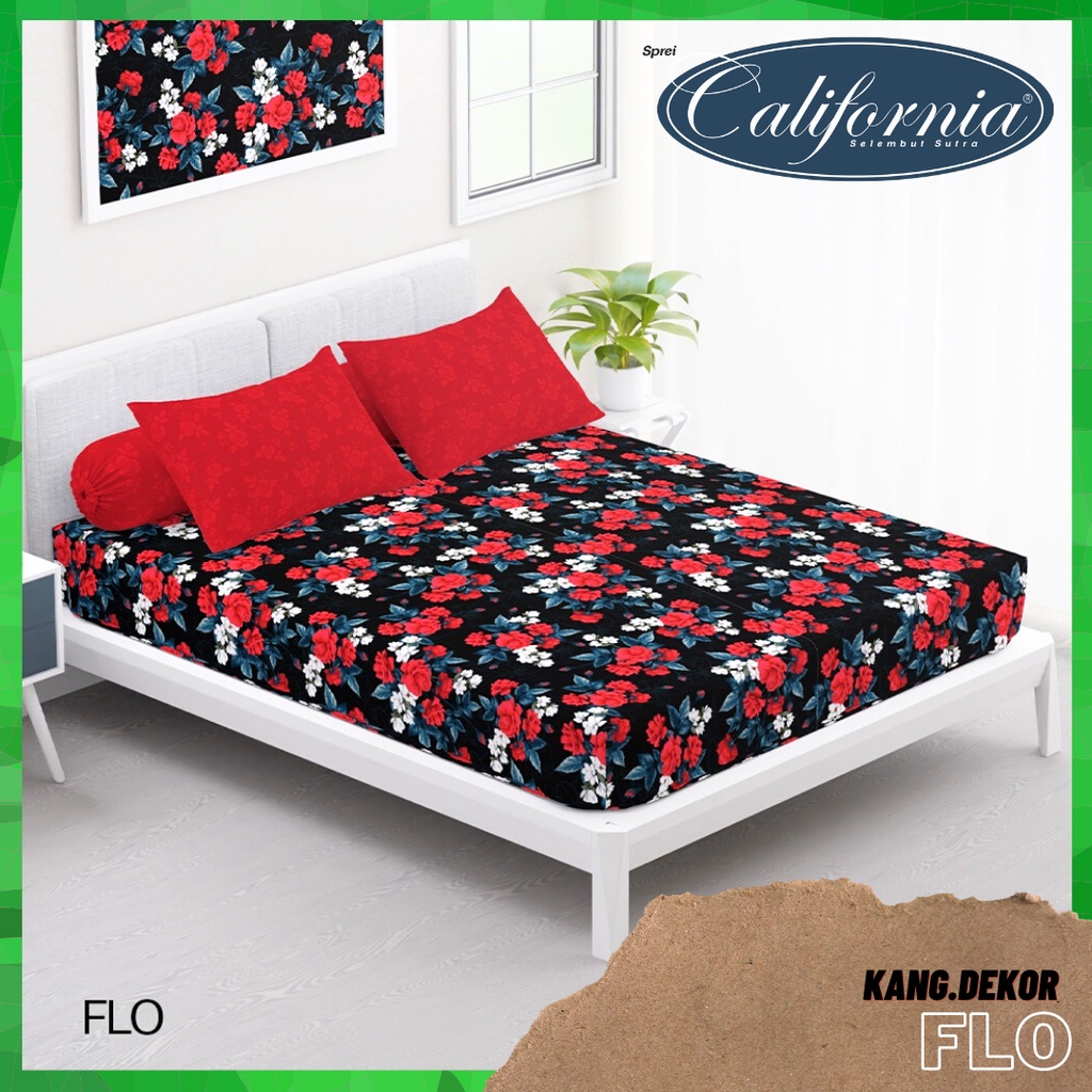 SPREI CALIFORNIA MOTIF FLO QUEEN KING SINGLE SIZE 160X200 180X200 120X200 SPREI NO 1 2 3 MURAH SEPRE