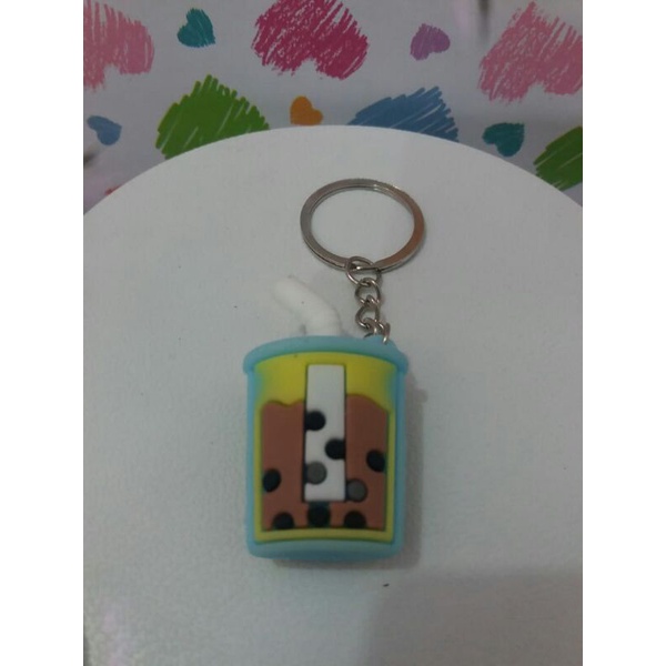 Gantungan kunci Boba / gantungan kunci unik / keychain Boba/gantungan kunci viral-Biru