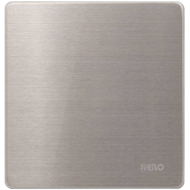 STAINLESS V800-Silver 1 Gang Blank Plate NERO