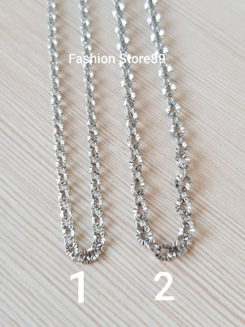 Kalung titanium white import / kalung fashion import titanium 45cm