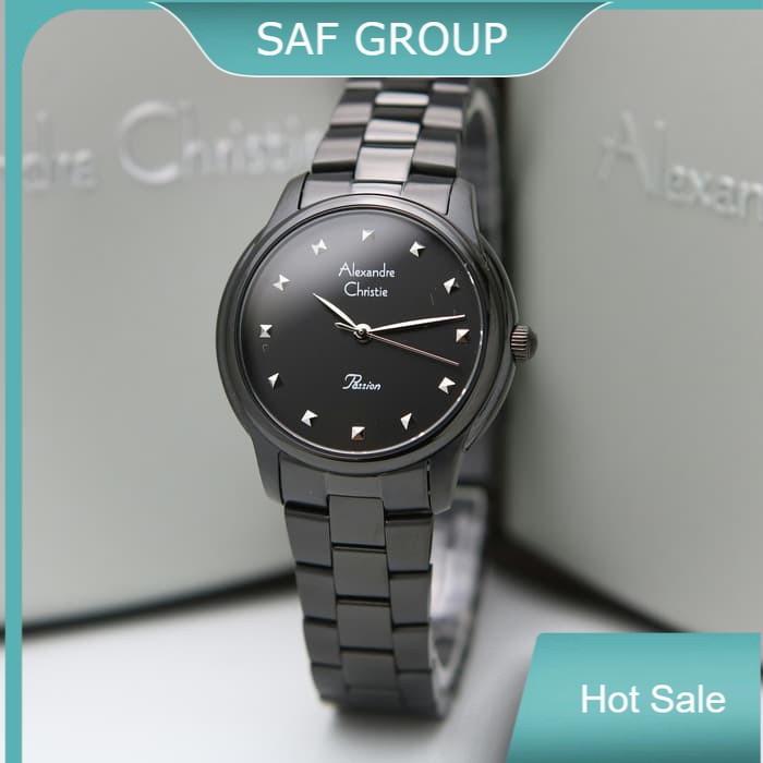 JAM TANGAN WANITA ALEXANDRE CHRISTIE AC 2835 / AC2835 FULL BLACK ORIGINAL by plp
