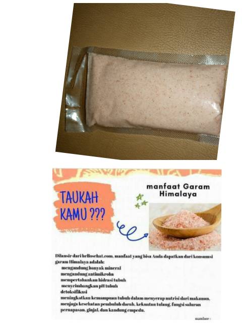 

Himsalt atau natural himalaya pink salt 100gr