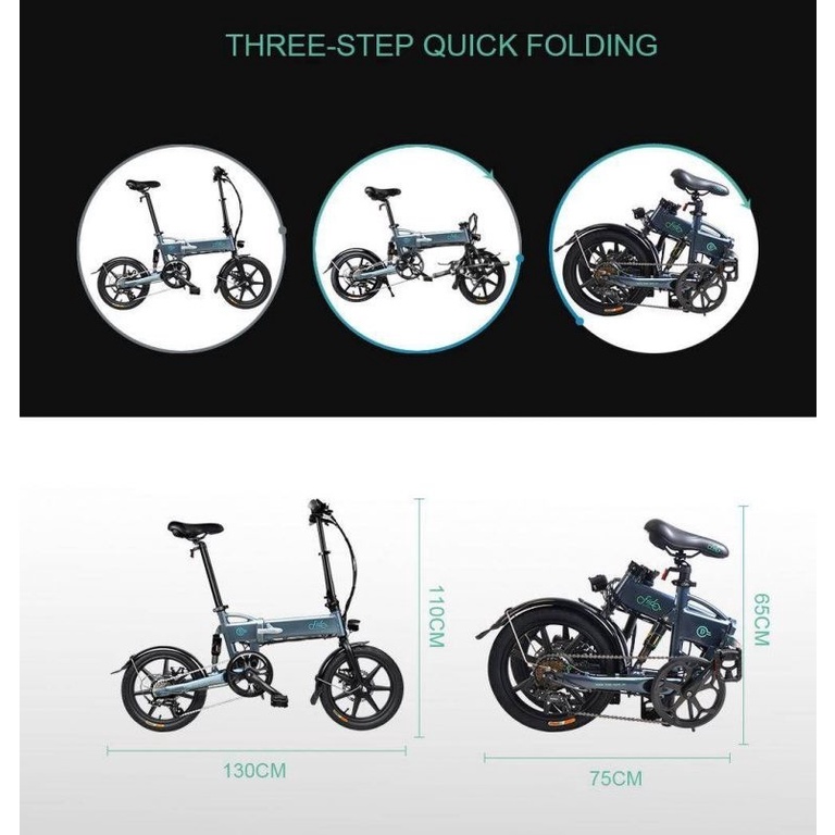 Fiido D2S Foldable Smart e-BIKE with 6 Speed Shift / Sepeda Listrik