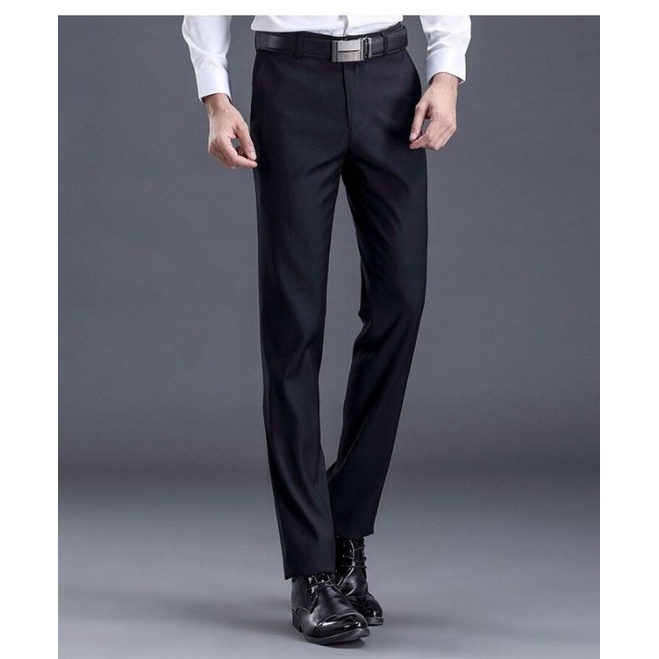 EXCLUSIVE Celana Kantor Formal SLIMFIT dan REGULER Pria premium Bahan HIGHTWIST JETBLACK