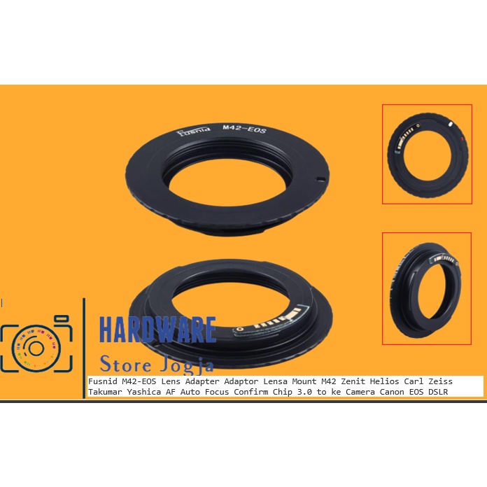 Fusnid M42-EOS Lens Adapter Adaptor Lensa Mount M42 Zenit Helios Carl Zeiss Takumar Yashica AF Auto 