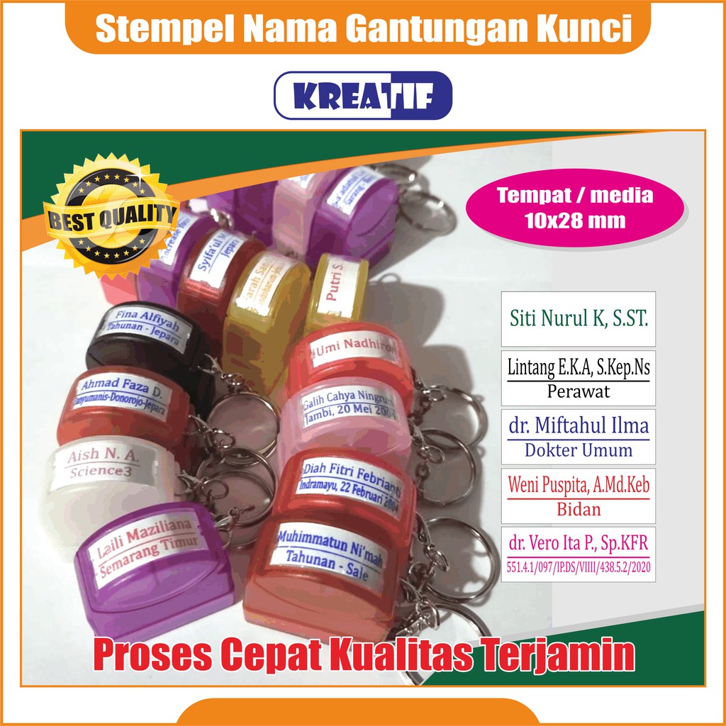 

Stempel Nama Dokter Perawat Bidan Apoteker SIP NIP Gantungan Kunci