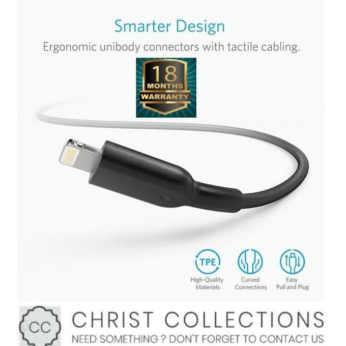 Anker Kabel Data Iphone Mfi Lightning Charger Fast Charging 3M A8434 Dindastore003