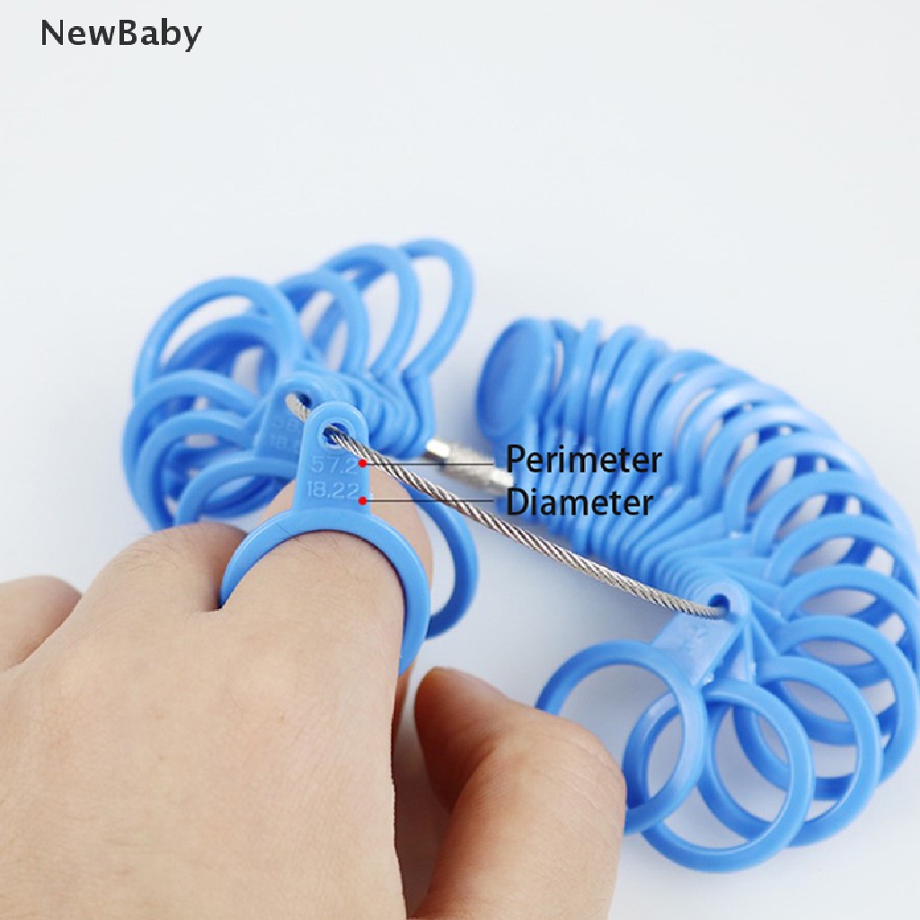 Set Alat Pengukur Cincin Bahan Plastik Untuk Membuat Perhiasan DIY