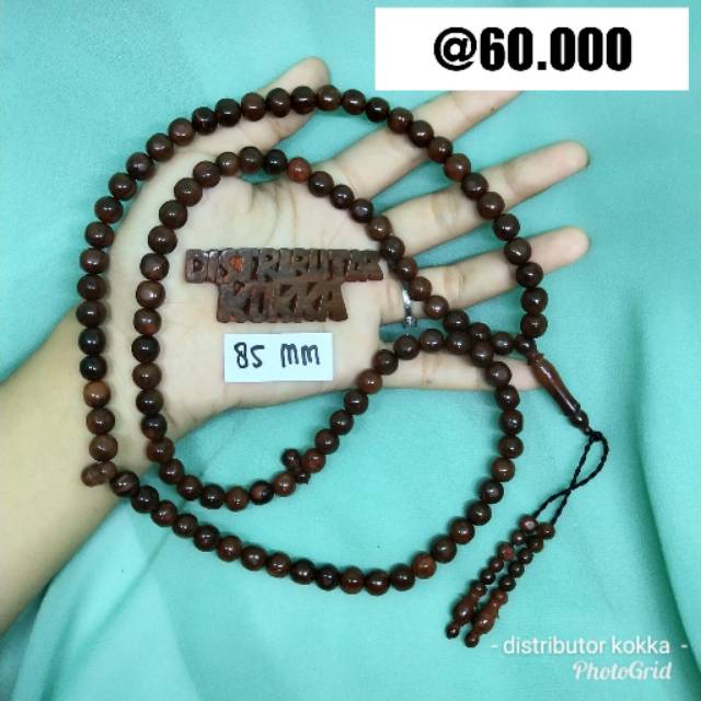 ( SUPER MURAH ) Grosir 5 pcs tasbih Kokka kaukah kaokah fukakah koka bulat 2 palung  8,5 mm coklat