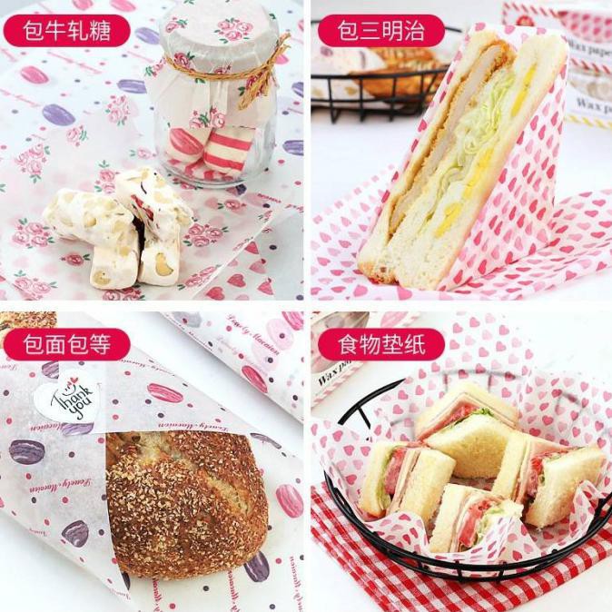 

ZK006 WAX PAPER / KERTAS ANTI MINYAK / BURGER PAPER / SANDWICH PAPER - LOVE