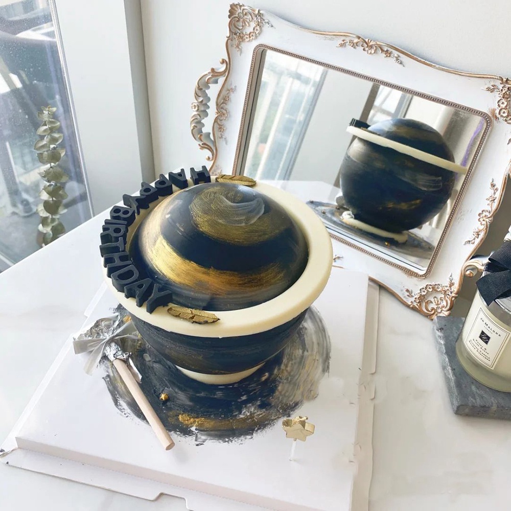 Cetakan Adonan Kue Desain Planet Setengah Bola Bahan Silikon Model DIY