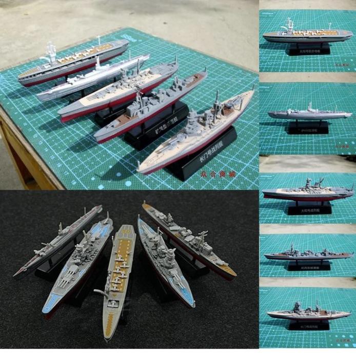 4D Model Diecast miniatur 5 Kapal Perang Japanese BattleShip Military