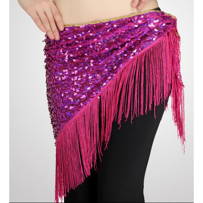 BELLY DANCE HIP SCARF SABUK SELENDANG SEGITIGA TARI PERUT INDIAN DANCE TRIBAL PAYET GLITTER RUMBAI ROK TASSEL